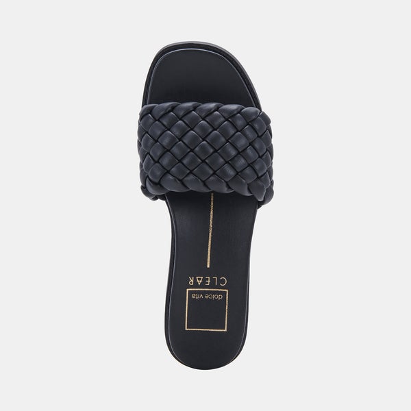 Grazie Woven Slide Sandal in Black