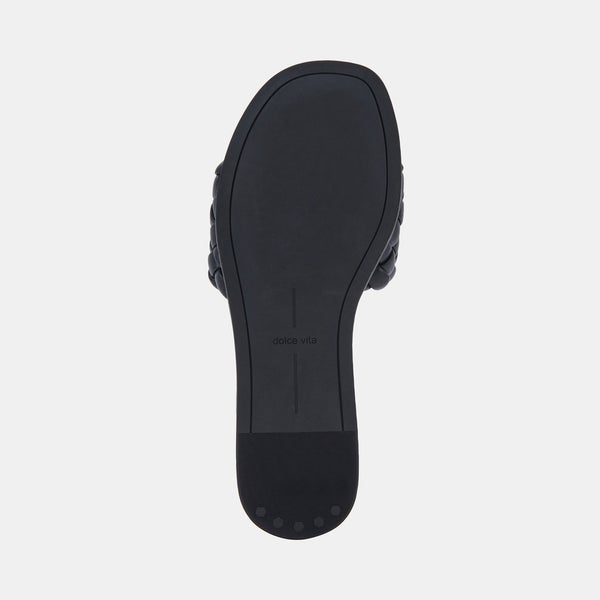 Grazie Woven Slide Sandal in Black