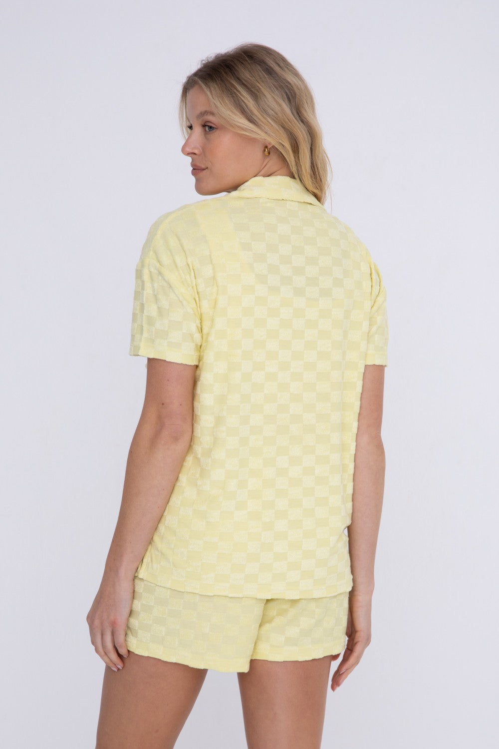 Terry Checkered Crop Top