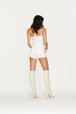 Outlaw Frayed Belted Short in White