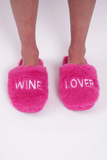 Wine Lover Fuzzy Slippers