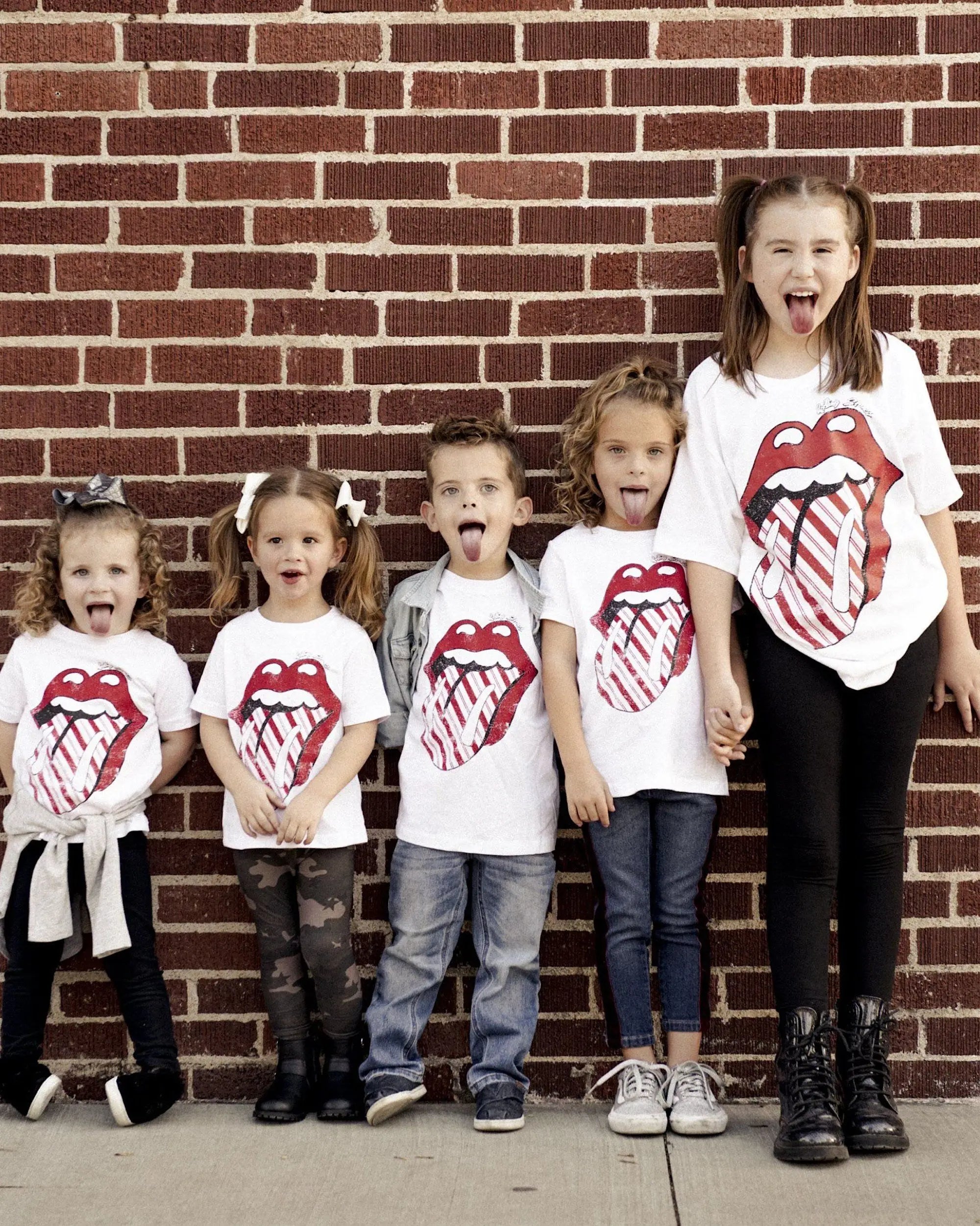 Kids Rolling Stones Holiday Candy Cane Tee