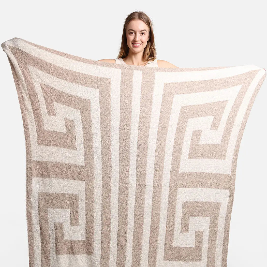Greek Key Print Blanket - Thumbnail 4