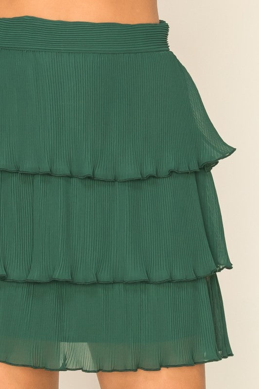 Frannie Pleated Tiered Skirt