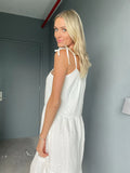 Rory Gauze Tiered Dress in White
