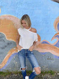Lilly One Shoulder Tee in White