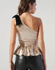 Eileen One Shoulder Peplum Top