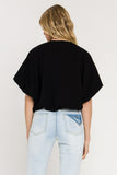 Robin High Low Cropped Tee in Black